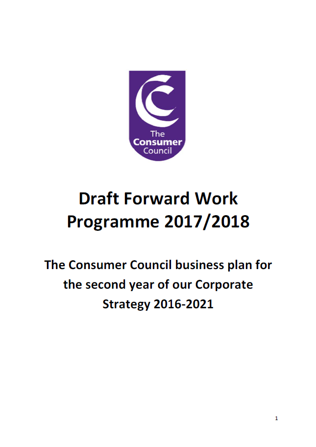 The Consumer Council’s Draft Forward Work Programme 2017-2018 | Fuel ...